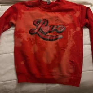 Women's Red Love Graphic Sweater